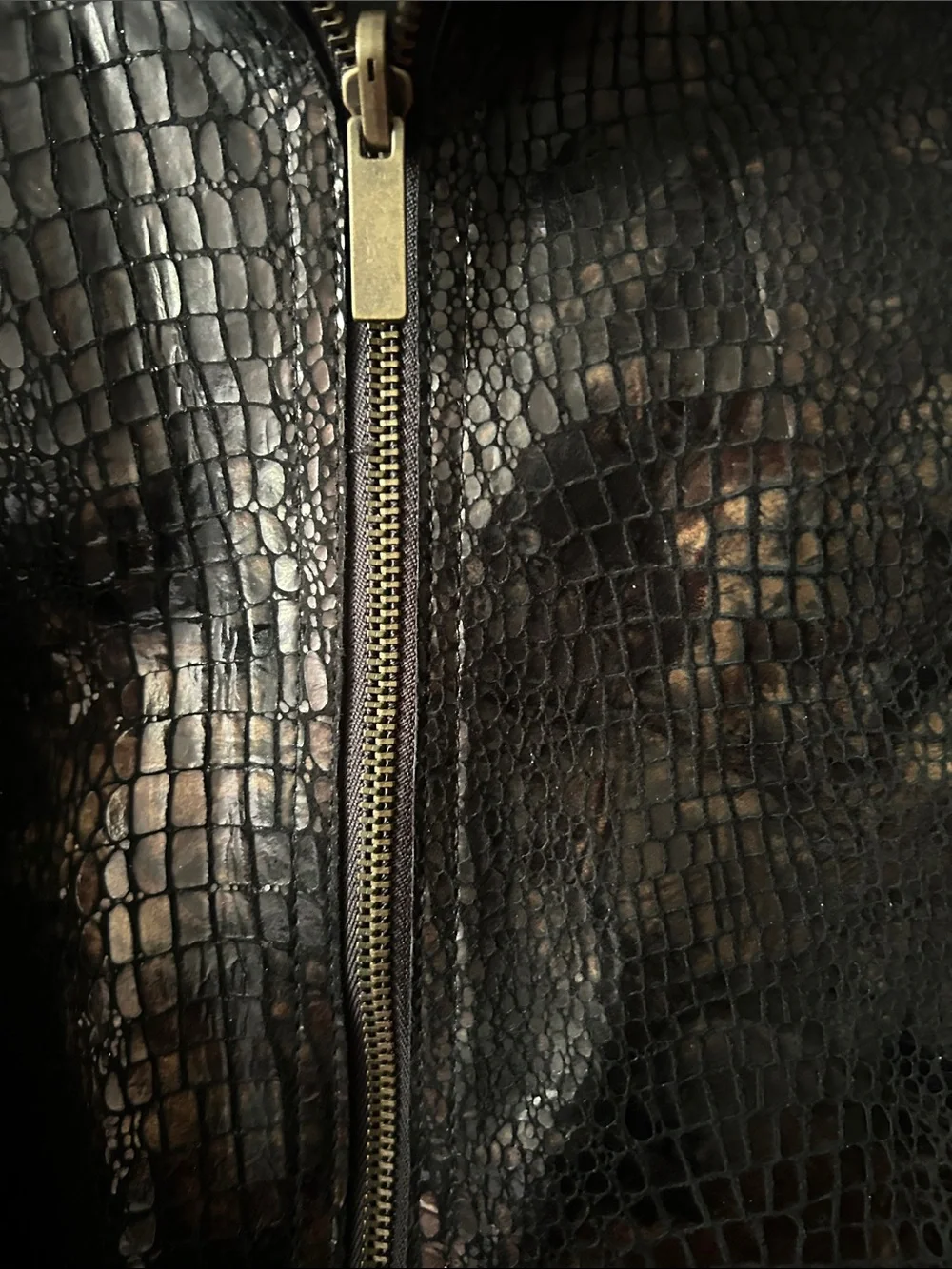 🖤 Genuine Leather Black Croc Embossed Jacket - XL 🖤 - Picture 4 of 4